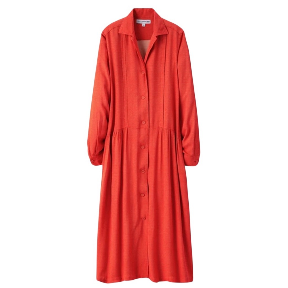 Uniqlo Ines de la Fressange red polka dot midi dress size S excellent condition